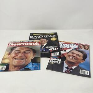 Bundle of vintage Ronald Reagan tribute magazines